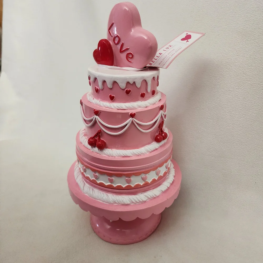 Pink Heart Cake Holiday Decoration for Parties